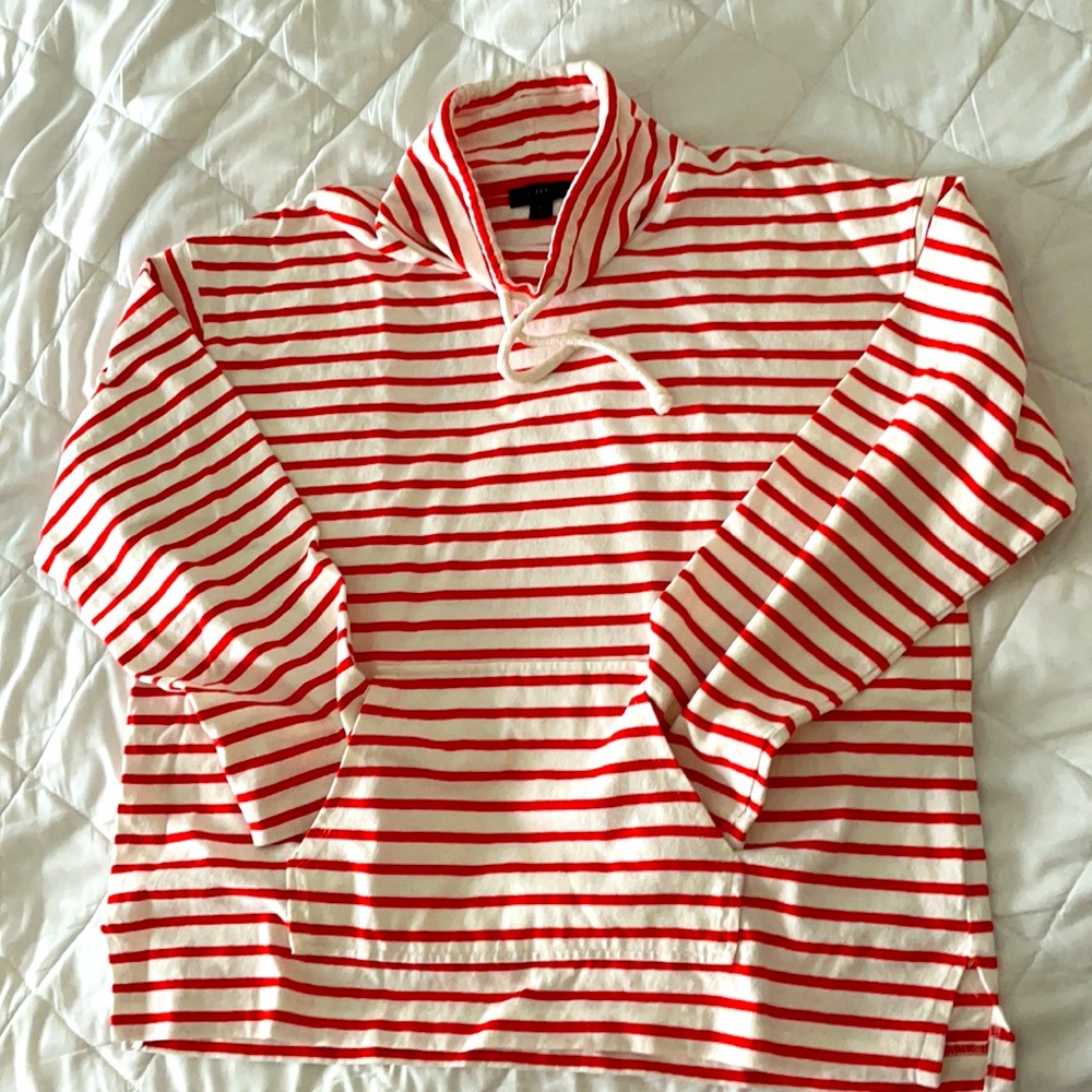 J Crew red/white striped shirt